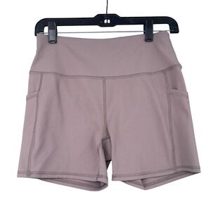 RBX Women's High Waisted Bike Shorts with Pockets Mauve M Medium